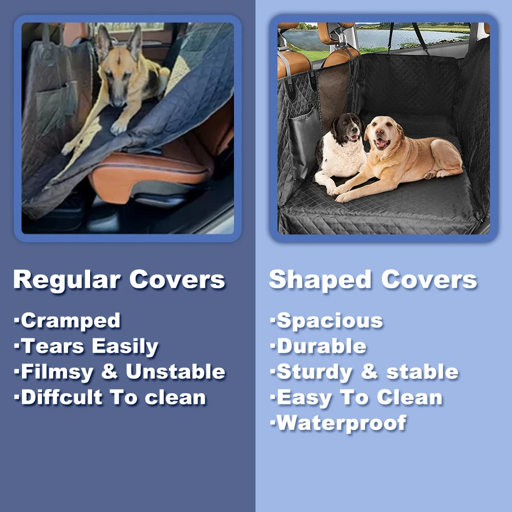 Dog Car Back Seat Extender Pet Backseat Covers with Hard Bottom Waterproof Safety Protector Hammock Carrier Mat Dogs Supplies